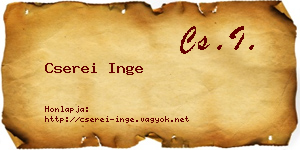 Cserei Inge névjegykártya